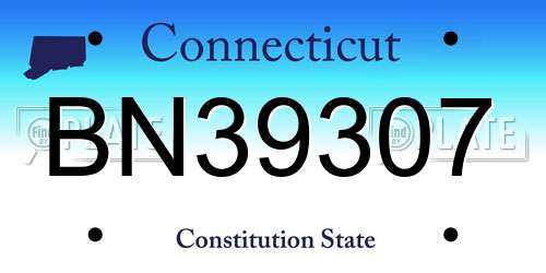 BN39307 Connecticut License Plate