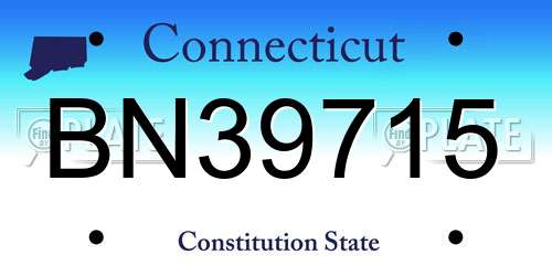 BN39715 Connecticut License Plate