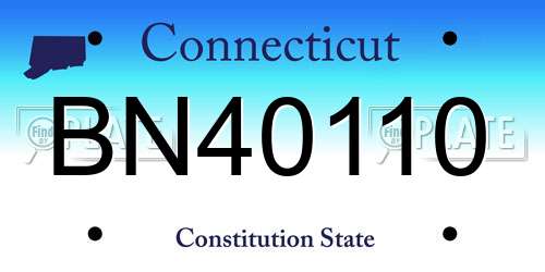 BN40110 Connecticut License Plate