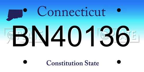 BN40136 Connecticut License Plate