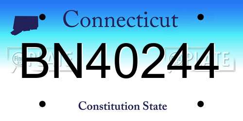 BN40244 Connecticut License Plate