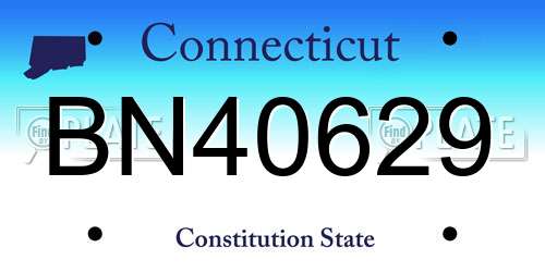 BN40629 Connecticut License Plate