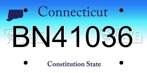 BN41036 Connecticut License Plate