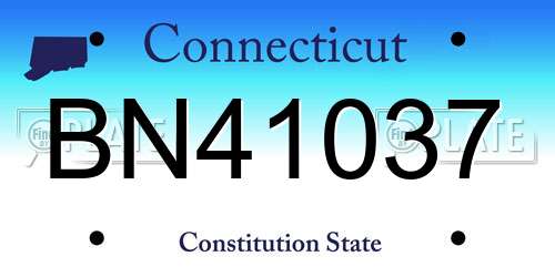 BN41037 Connecticut License Plate