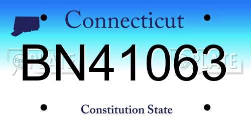 BN41063 Connecticut License Plate