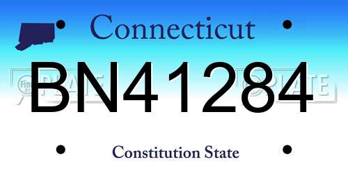 BN41284 Connecticut License Plate