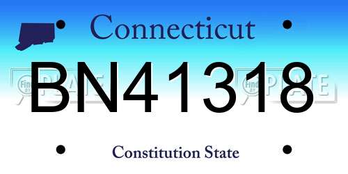 BN41318 Connecticut License Plate