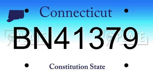 BN41379 Connecticut License Plate