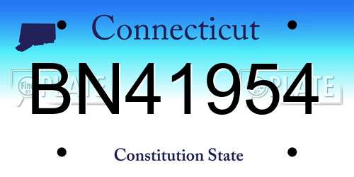 BN41954 Connecticut License Plate