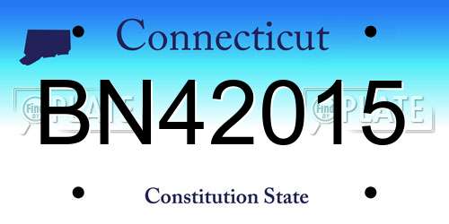 BN42015 Connecticut License Plate