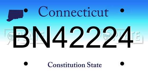 BN42224 Connecticut License Plate