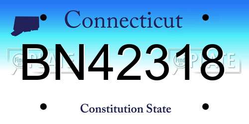BN42318 Connecticut License Plate