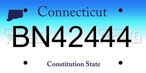 BN42444 Connecticut License Plate