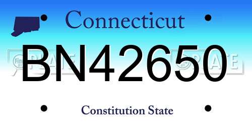 BN42650 Connecticut License Plate