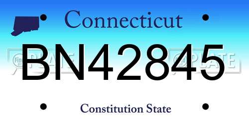 BN42845 Connecticut License Plate