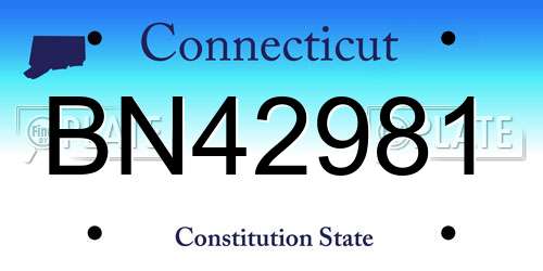 BN42981 Connecticut License Plate