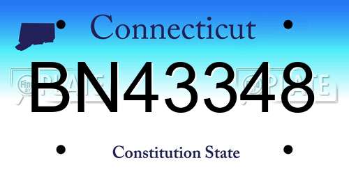 BN43348 Connecticut License Plate