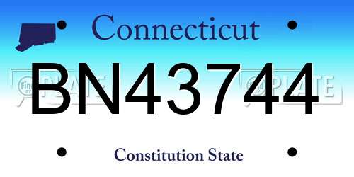 BN43744 Connecticut License Plate
