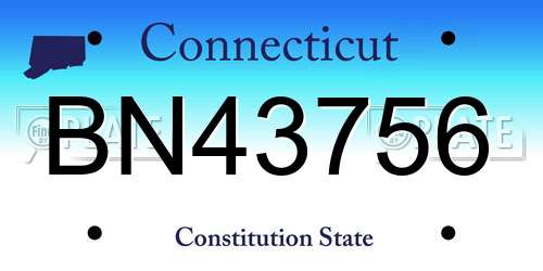 BN43756 Connecticut License Plate