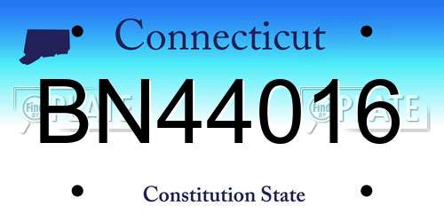 BN44016 Connecticut License Plate