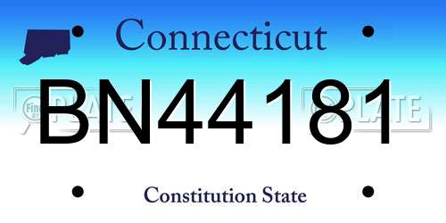 BN44181 Connecticut License Plate