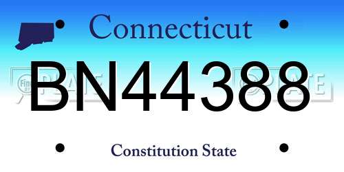 BN44388 Connecticut License Plate
