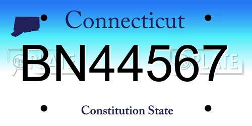 BN44567 Connecticut License Plate