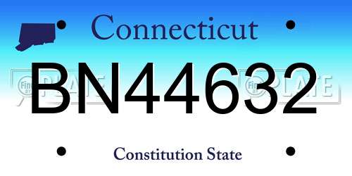 BN44632 Connecticut License Plate
