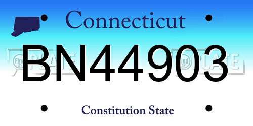 BN44903 Connecticut License Plate