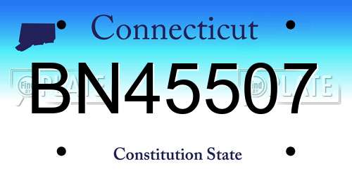 BN45507 Connecticut License Plate