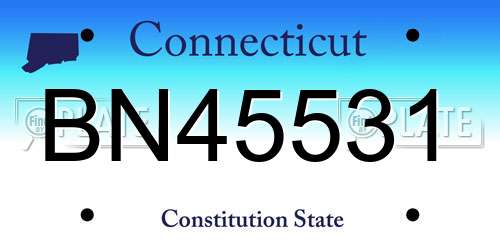 BN45531 Connecticut License Plate