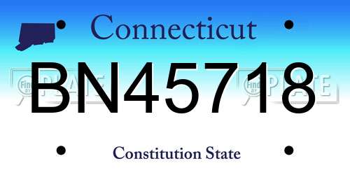 BN45718 Connecticut License Plate