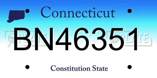 BN46351 Connecticut License Plate