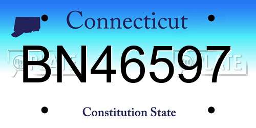 BN46597 Connecticut License Plate