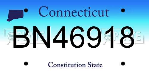 BN46918 Connecticut License Plate