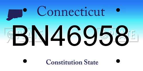 BN46958 Connecticut License Plate