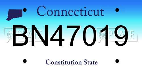 BN47019 Connecticut License Plate