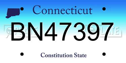 BN47397 Connecticut License Plate