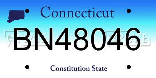 BN48046 Connecticut License Plate