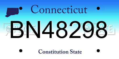 BN48298 Connecticut License Plate
