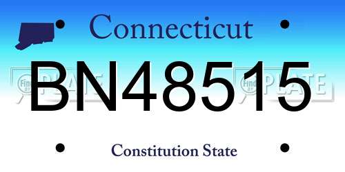 BN48515 Connecticut License Plate