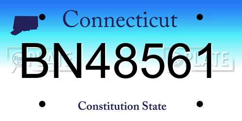 BN48561 Connecticut License Plate