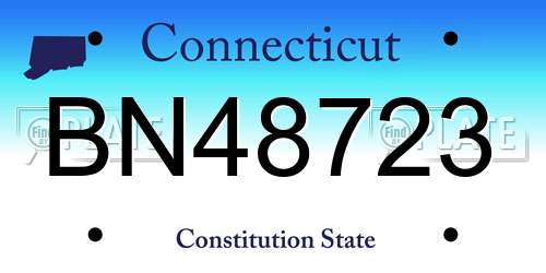 BN48723 Connecticut License Plate