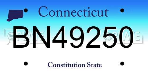 BN49250 Connecticut License Plate