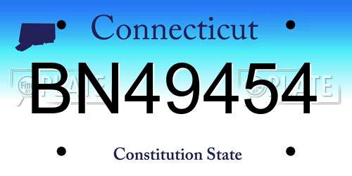 BN49454 Connecticut License Plate