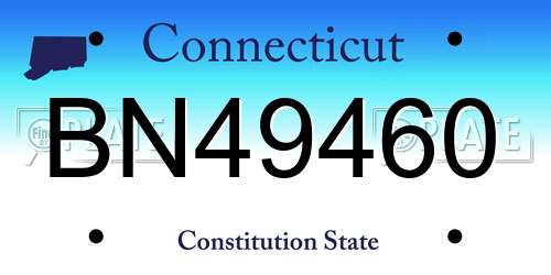 BN49460 Connecticut License Plate