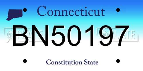 BN50197 Connecticut License Plate