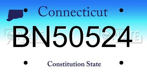 BN50524 Connecticut License Plate