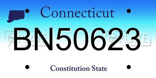 BN50623 Connecticut License Plate