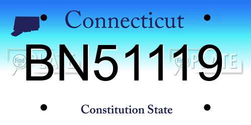 BN51119 Connecticut License Plate